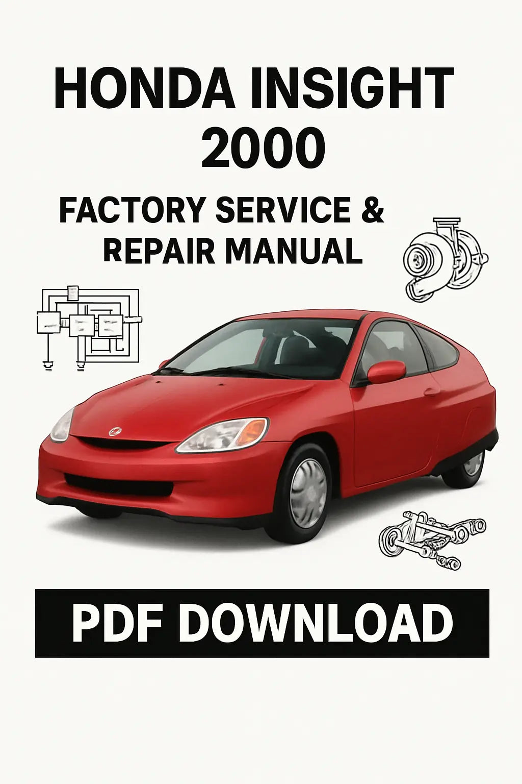 Honda Insight 2000 service and repair manual PDF download on a white background