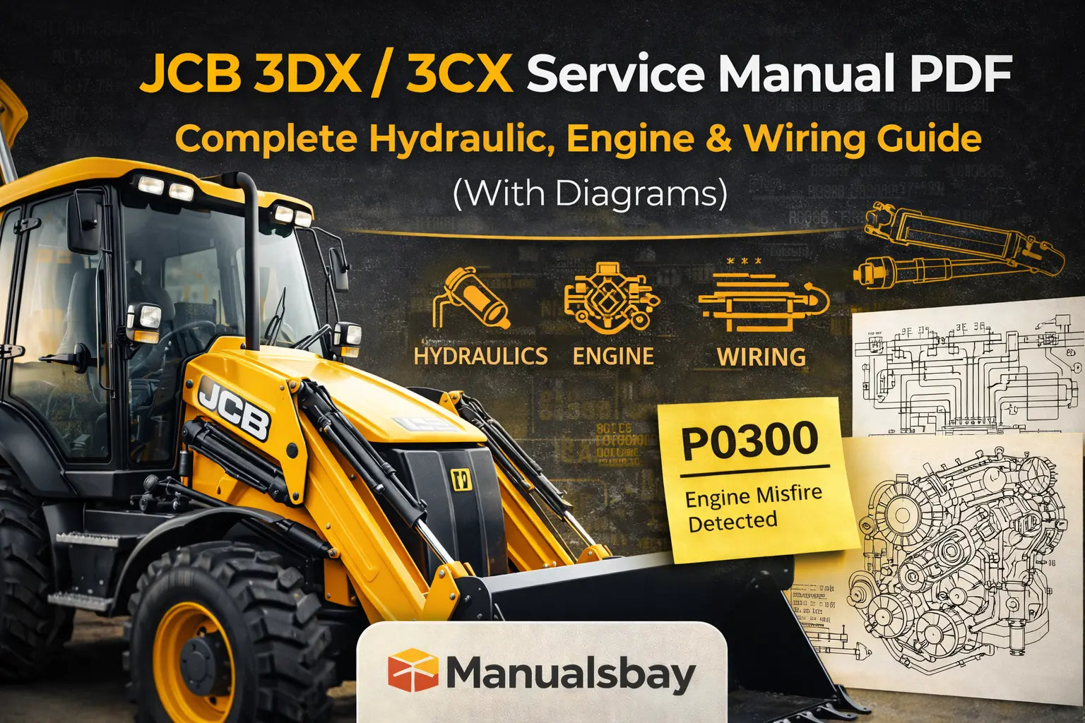 JCB 3DX 3CX service manual PDF with hydraulic engine and wiring diagrams manualsbay.com