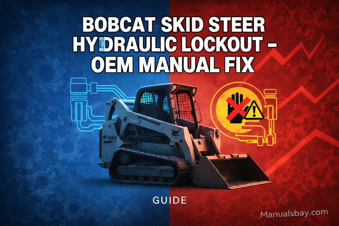 Bobcat skid steer hydraulic lockout guide showing OEM manual based diagnostics and hydraulic enable system