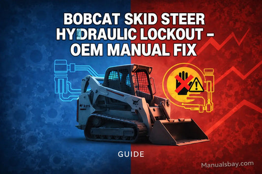 Bobcat skid steer hydraulic lockout guide showing OEM manual based diagnostics and hydraulic enable system