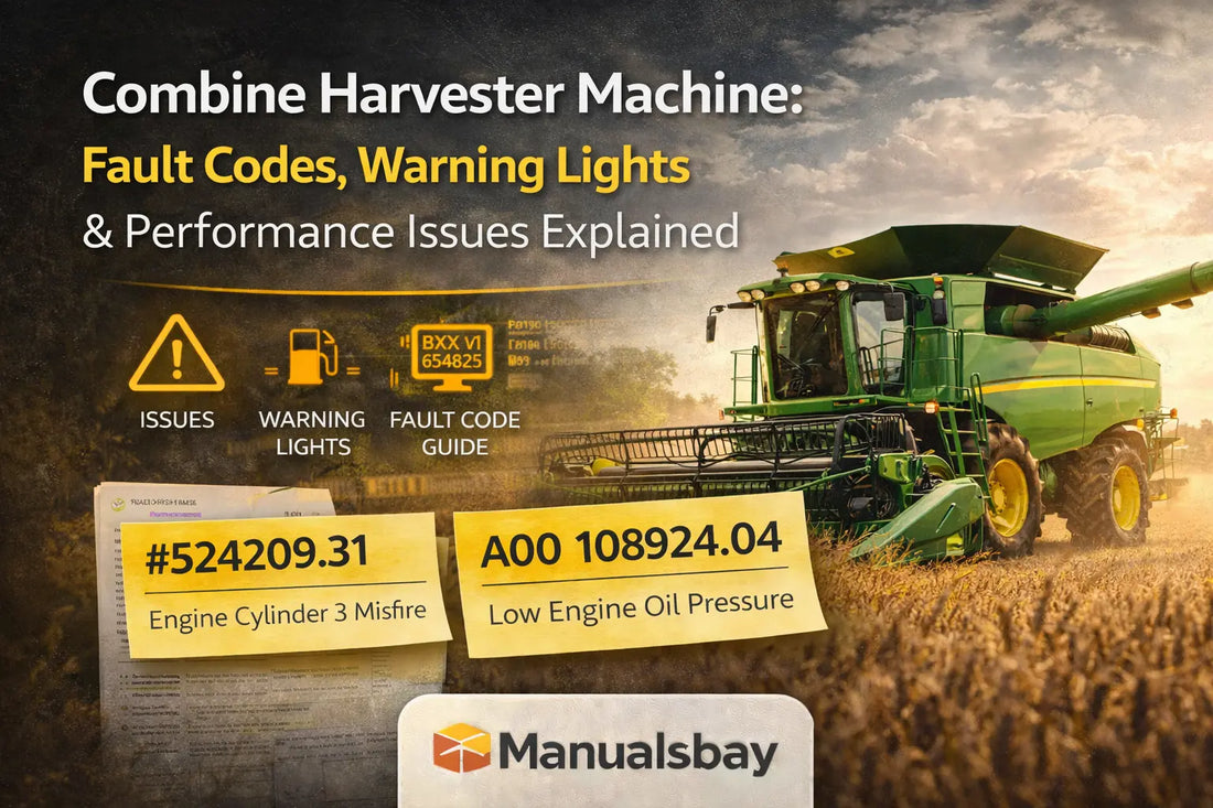 Combine harvester fault codes and warning lights explained with diagnostic diagrams and service manual support from ManualsBay