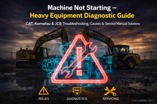 Heavy equipment engine not starting diagnostic guide for CAT Komatsu and JCB machines