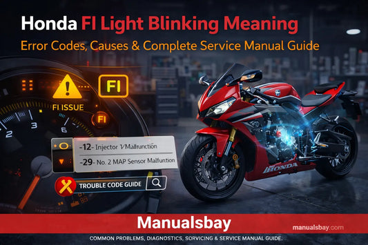 Honda motorcycle FI light blinking error codes explained with fuel injection system and ECU diagnostic diagram