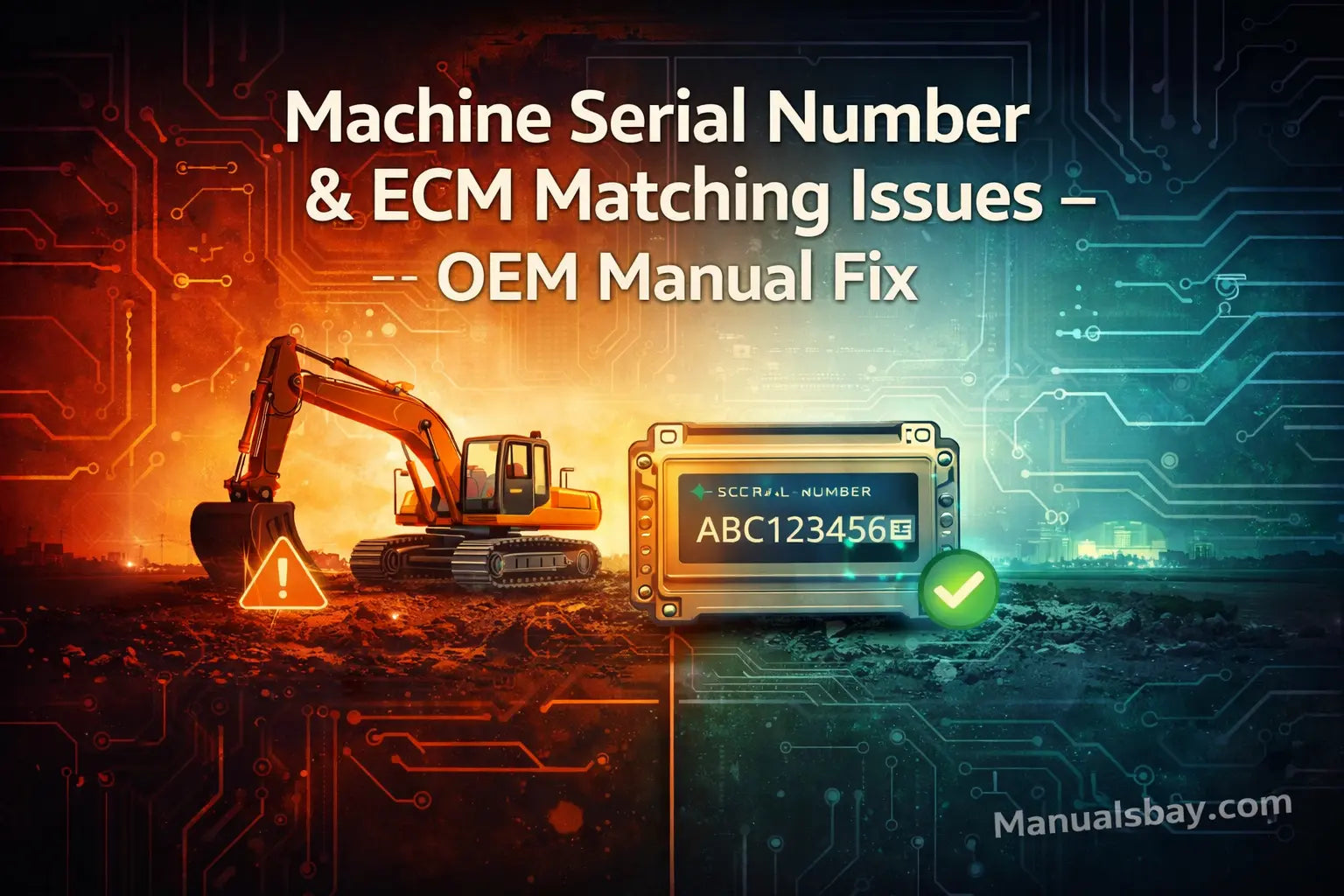 Machine serial number and ECM matching issues in heavy equipment explained with OEM service manual based repair guidance