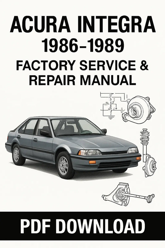 Download Acura Integra / Honda Integra 1986–1989 Service Manual PDF – Complete Factory Repair Guide