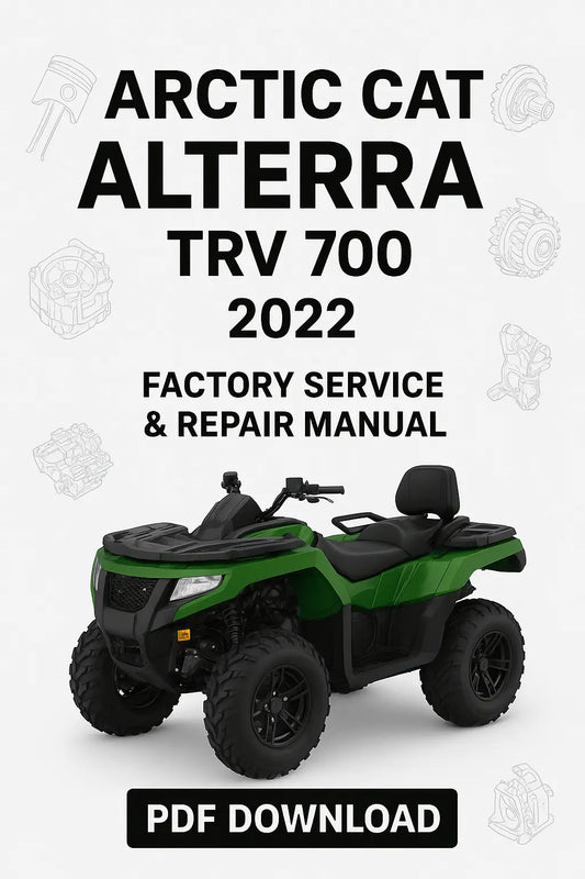 Arctic Cat Alterra TRV 700 2022 service and repair manual cover with ATV on a white background