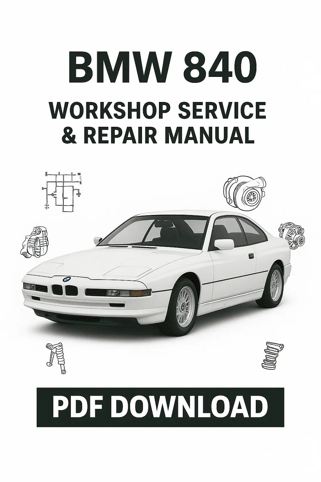 BMW 840 8 Series workshop service and repair manual cover image