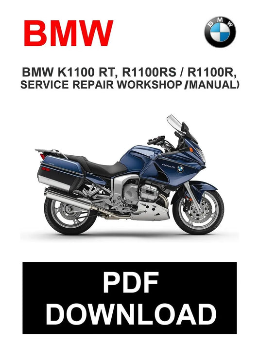 BMW motorcycle with text about service repair workshop manual download on a white background