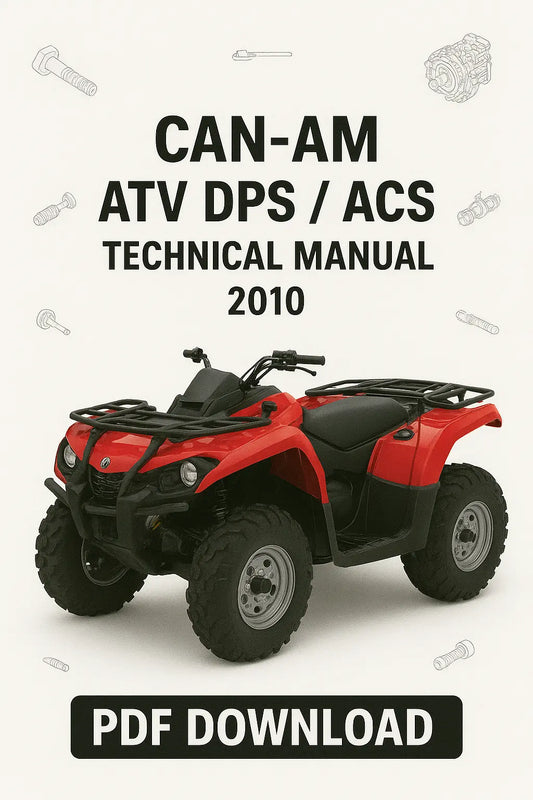 Can-Am ATV DPS/ACS technical manual cover with a red ATV on a white background