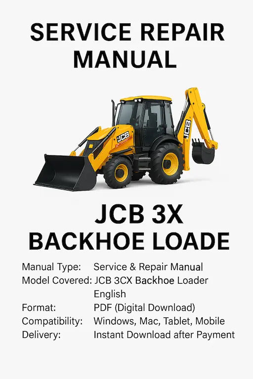 Service Repair Manual – JCB 3CX Backhoe Loader