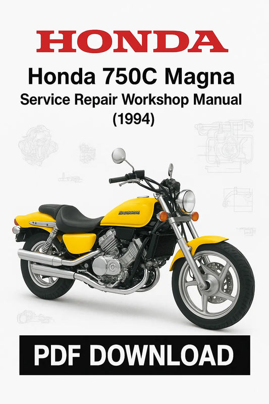 Honda 750C Magna service repair workshop manual cover with motorcycle illustration on a white background