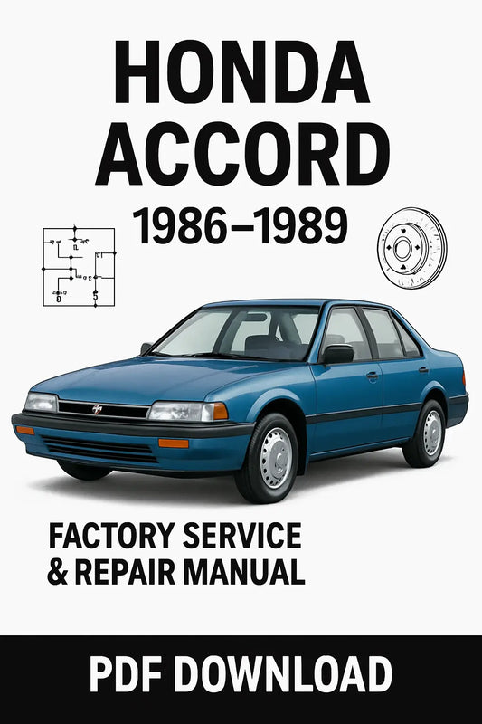 Download Honda Accord 1986, 1987, 1988, 1989 Service Repair Manual PDF – OEM Factory Workshop Guide