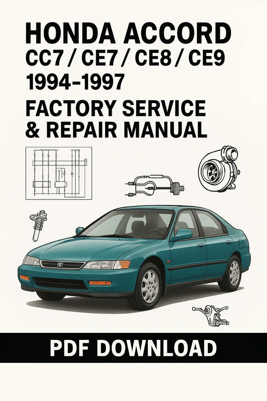Download Honda Accord 1994–1997 (European Model CC7/CE7/CE8/CE9) Service Manual in PDF Format – ManualsBay.com