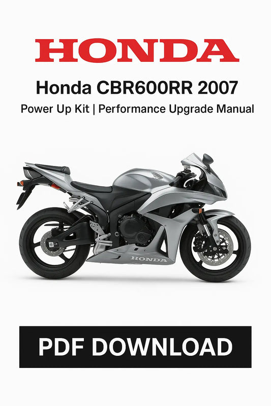 Honda CBR600RR 2007 Power Up Kit Performance Upgrade Manual PDF Download on a white background