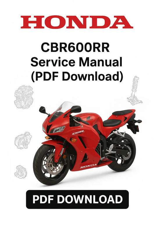 Factory service repair manual for Honda CBR600RR – complete PDF with repair instructions, wiring diagrams, troubleshooting, and maintenance coverage