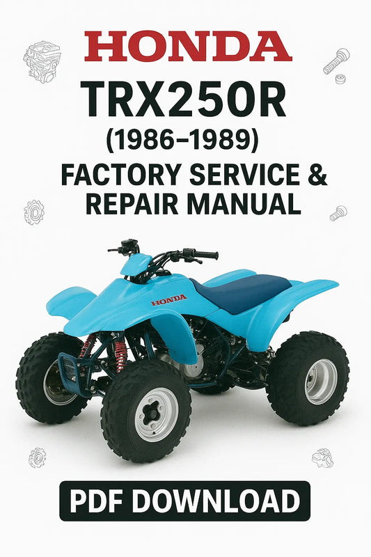 Download Honda TRX250R 1986–1989 ATV Factory Service Repair Manual PDF