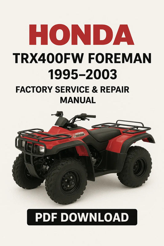 Honda TRX400FW Foreman service and repair manual cover with ATV image on a white background