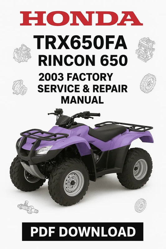 Download Honda TRX650FA Rincon 650 2003 Factory Service Repair Manual PDF