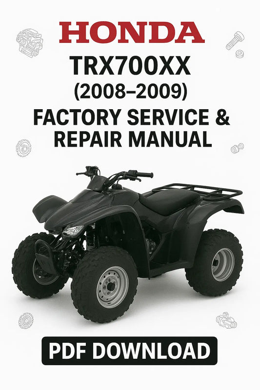 Honda ATV with text for TRX700XX service and repair manual on a white background