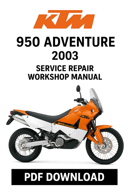 KTM 950 Adventure 2003 service repair workshop manual PDF download on a white background
