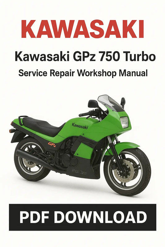 Kawasaki GPz 750 Turbo service repair workshop manual PDF download on a white background
