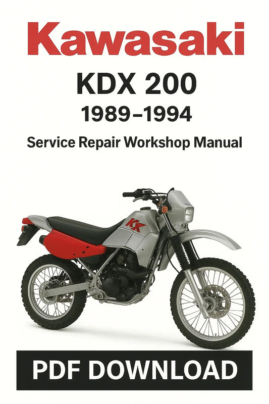 Kawasaki KDX 200 1989–1994 Factory Service Repair Workshop Manual PDF Download