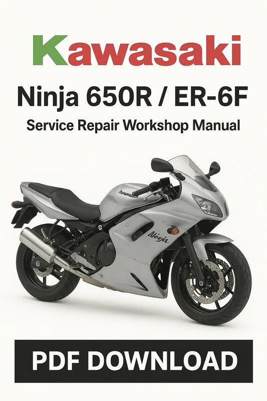 Kawasaki Ninja 650R/ER-6F service repair workshop manual PDF download on a white background