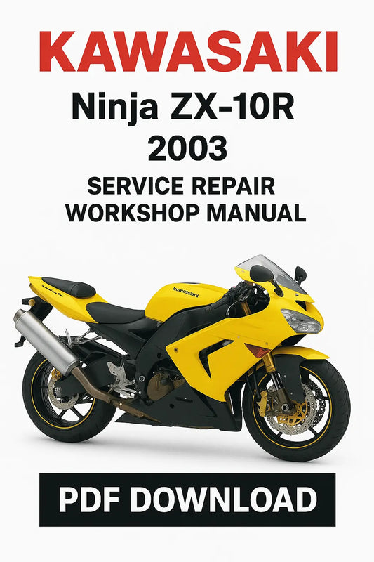 Kawasaki Ninja ZX-10R 2003 service repair workshop manual cover with motorcycle image.