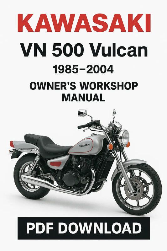 Kawasaki VN 500 Vulcan owner's workshop manual cover with motorcycle image
