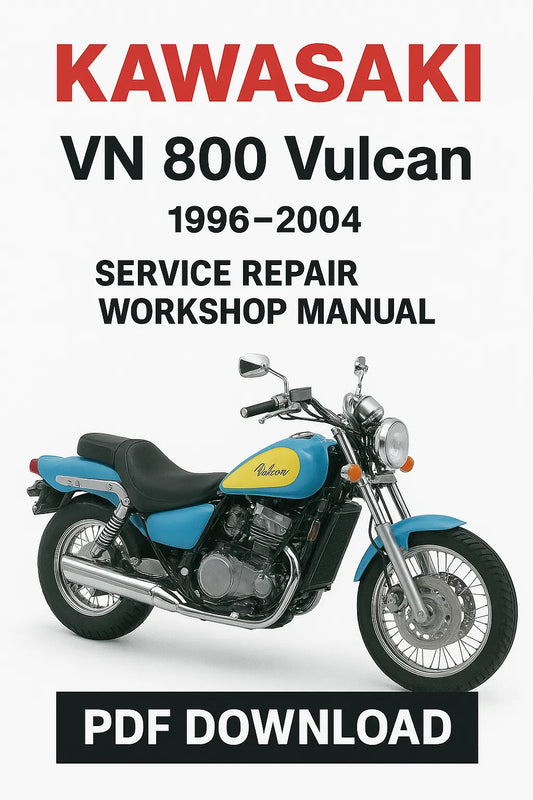 Kawasaki VN 800 Vulcan service repair workshop manual cover with motorcycle illustration.