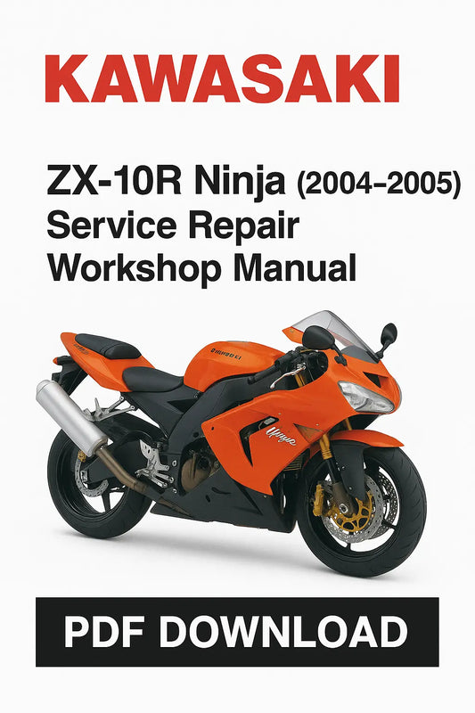 Kawasaki ZX-10R Ninja service repair workshop manual cover with motorcycle image.
