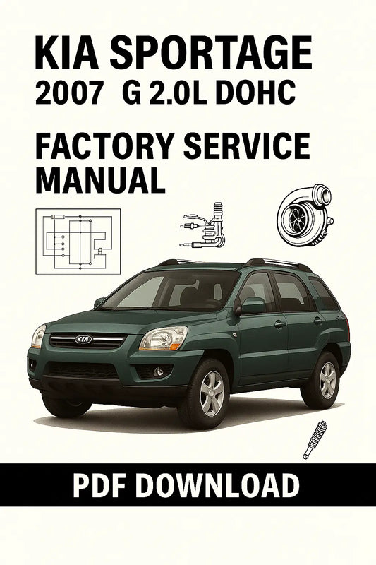 Download Kia Sportage 2007 G 2.0L DOHC Factory Service Repair Manual PDF with detailed diagrams, torque specifications, and troubleshooting