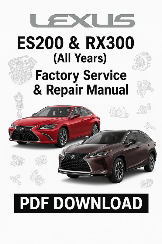 OEM factory service and repair manual for Lexus ES200 and RX300 – complete workshop PDF with wiring diagrams, troubleshooting, and maintenance instructions
