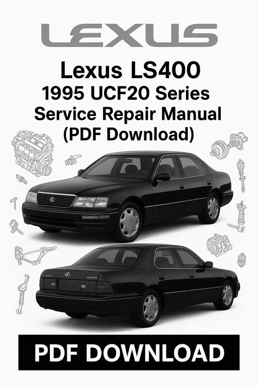 Lexus LS400 1995 UCF20 Series Service Repair Manual PDF Download with Lexus logo and car images.