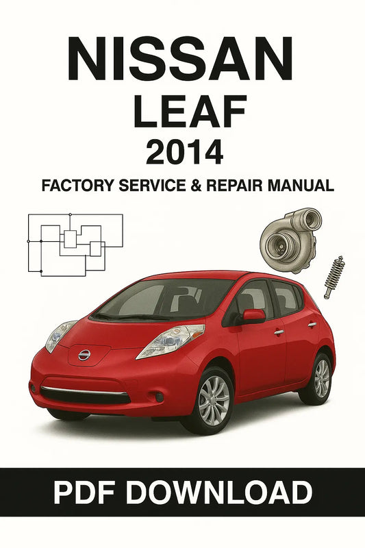 Nissan Leaf 2014 electric vehicle workshop service and repair manual cover image