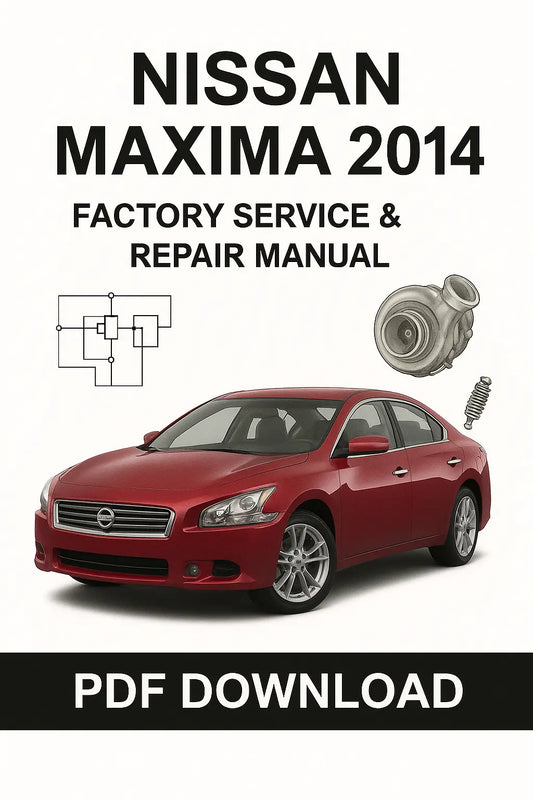 Nissan Maxima 2014 workshop service and repair manual cover image