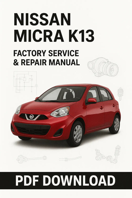 Nissan Micra K13 workshop service and repair manual cover image