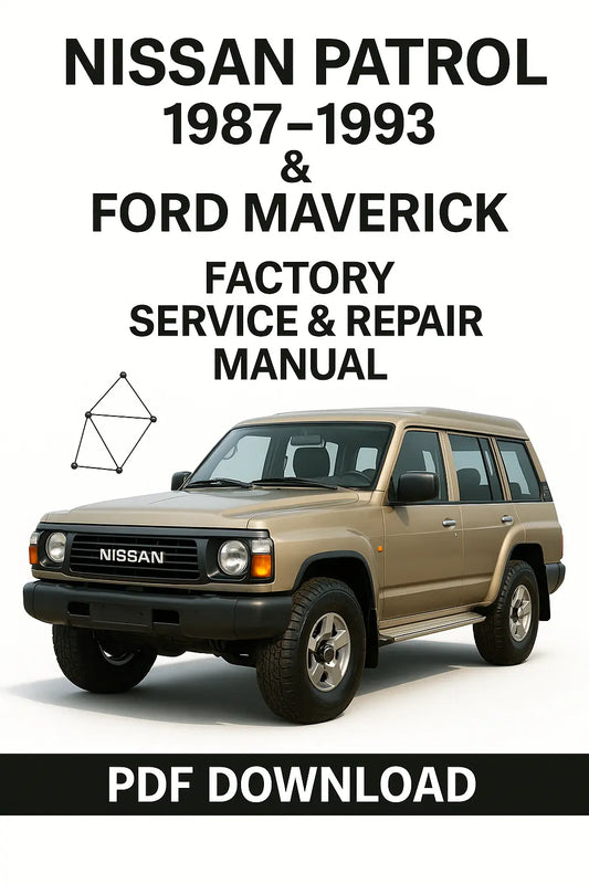 Download Nissan Patrol 1987–1993 & Ford Maverick Factory Workshop Manual PDF with complete repair procedures, wiring diagrams, and factory specifications