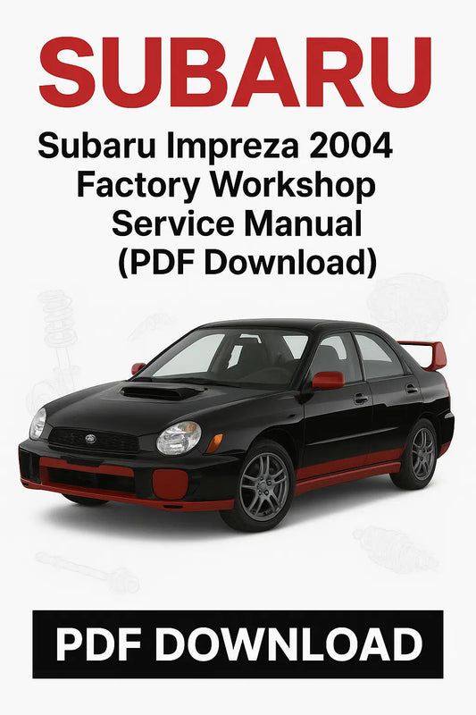 Subaru Impreza 2004 workshop service manual PDF download with car image on a white background