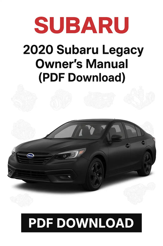 2020 Subaru Legacy owner's manual PDF download with car image on a white background