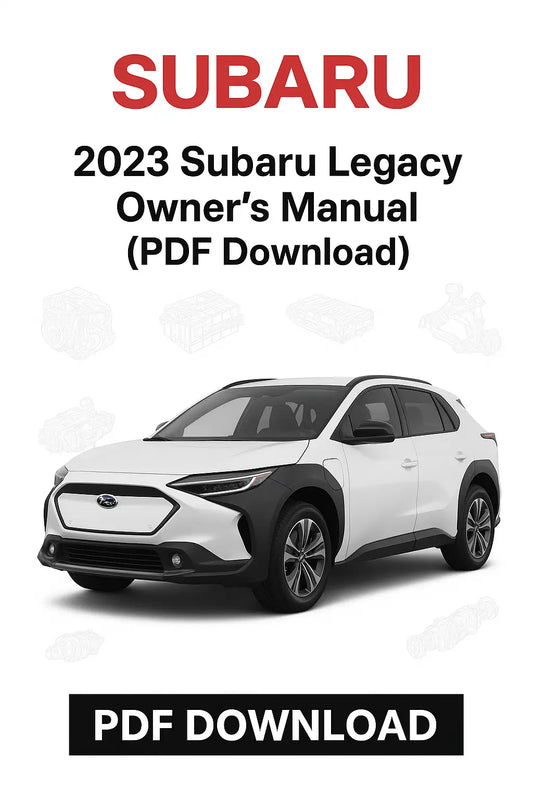 2023 Subaru Legacy owner's manual PDF download with car image on a white background