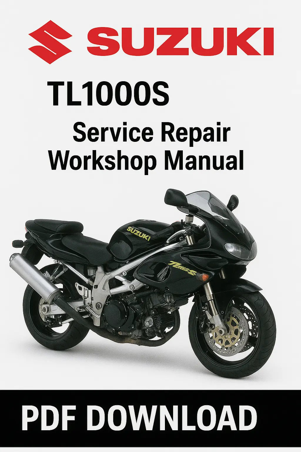 Suzuki TL1000S service repair workshop manual PDF download with motorcycle image on a white background