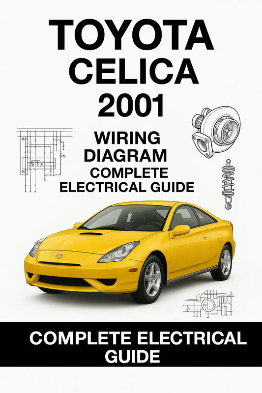 Detailed Toyota Celica 2001 wiring diagram showing circuits, fuse locations, and wire color codes
