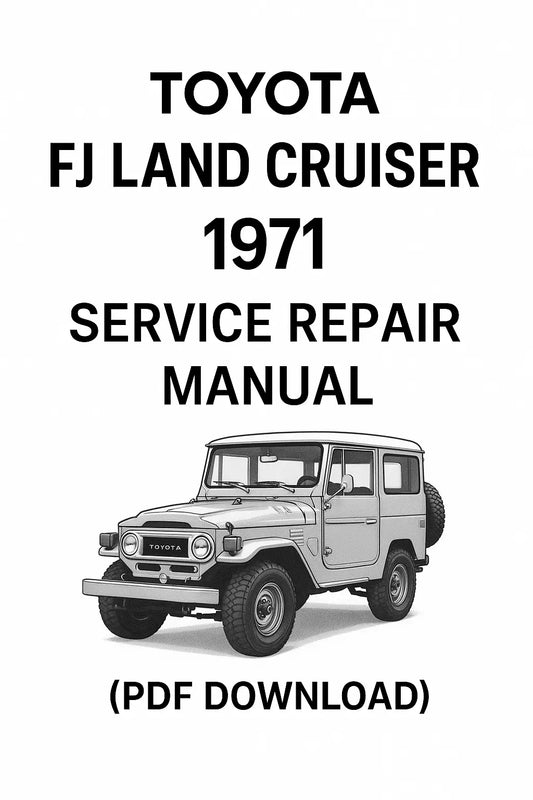 Cover page of Toyota FJ Land Cruiser 1971 Service Repair Manual PDF download