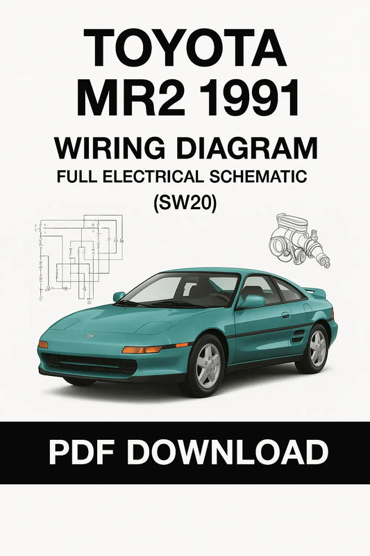 High-resolution Toyota MR2 1991 wiring diagram showing fuse box, ECU, and wire routing in PDF format