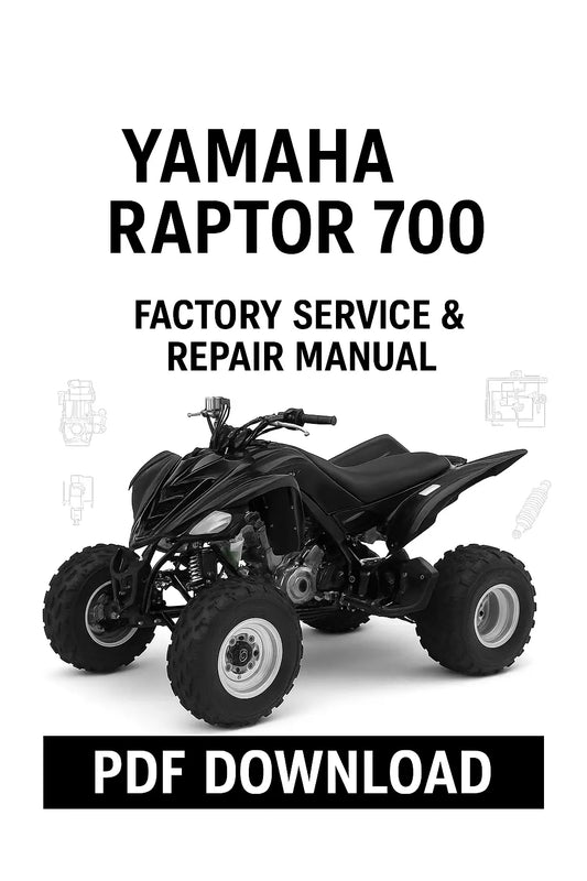 Yamaha Raptor 700 service and repair manual PDF download on a white background