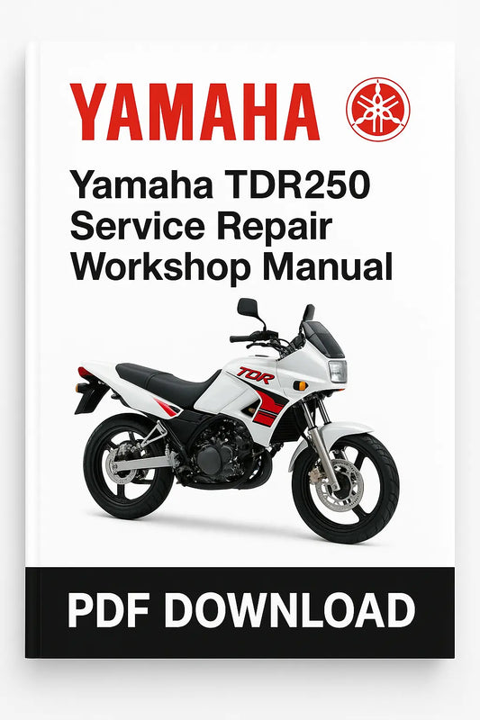 Yamaha TDR250 Service Repair Workshop Manual PDF Download on a white background