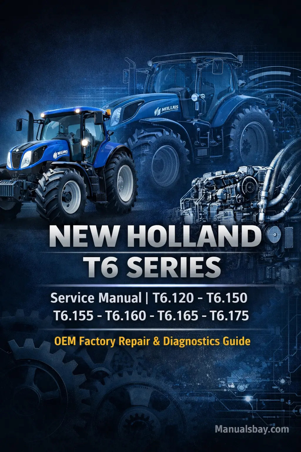 New Holland T6.120 to T6.175 OEM Service Manual PDF