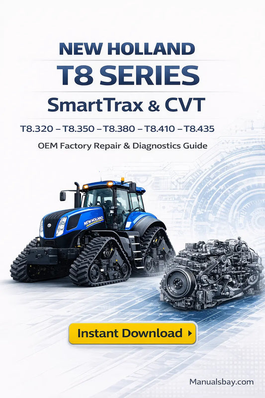 New Holland T8.320 T8.350 T8.380 T8.410 T8.435 SmartTrax CVT OEM Service Manual PDF